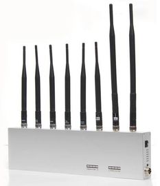 VHF / UHF GPS Signal Jammer 2G 3G Wifi 34dBm مع 8 هوائيات