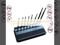 8 Antennas High Power Jammer , WIFI Blocker high power cell phone jammer